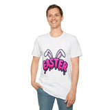 Funny Easter Bunny Ears T-Shirt, Pink Drip Easter Graphic Tee, Cute Holiday Shirt for Women Men Kids Spring Gift