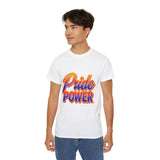 Pride Power T-Shirt | Retro Gradient LGBTQ+ Shirt | Bold Empowerment Graphic Tee | Gay Pride Festival Unisex Top