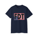 FDT Upside Down USA Flag T-shirt - Patriotic Political Statement Tee American Flag - In Distress, Pain - Anti Trump - FDT - American Flag