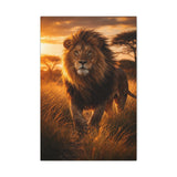 Majestic Lion Canvas Wall Art 16x24 – African Safari Sunset Print, Realistic Wildlife Decor, Living Room Office Gift
