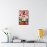 Retro "Love Yourself First" Canvas Wall Art – 16x24 Inspirational Floral Print for Self-Love, Positive Vibes & Boho Room Décor