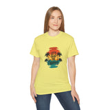 Let’s Enjoy The Summer T-Shirt - Retro Sunset Palm Tree Graphic Tee - Beach Vacation Shirt - Summer Vibes Gift for Men & Women