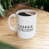 Christian Coffee Mug C.O.F.F.E.E Christ Offers Forgiveness For Everyone Everywhere Inspirational Bible Gift, Ceramic Cup 11/15 oz