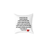 Romantic Love Quote Throw Pillow – I Love You Gift for Her or Him, Anniversary, Valentine’s Day, Bedroom Decor, Cute Couples Gift
