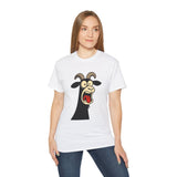 Shocked Screaming Cartoon Goat T-Shirt - Funny Cartoon Goat Tee - Unisex Shirt in 15 Colors - Farm Animal Humor Gift Idea