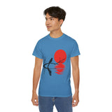 Minimalist Crow T-Shirt – Sunset Bird on Branch Design – Aesthetic Nature Graphic Tee – Japanese Style Shirt for Men & Women