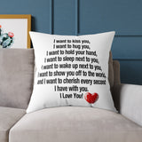 Romantic Love Quote Throw Pillow – I Love You Gift for Her or Him, Anniversary, Valentine’s Day, Bedroom Decor, Cute Couples Gift