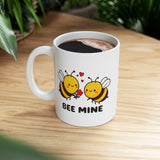 Bee Mine Valentine's Day Be Mine Coffee Mug | BFF, Lovers, Valentines White Ceramic Novelty Mug 11/15oz