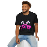 Funny Easter Bunny Ears T-Shirt, Pink Drip Easter Graphic Tee, Cute Holiday Shirt for Women Men Kids Spring Gift