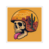 Bold Skull Helmet Die-Cut Stickers for Bikers, Cool Car Decals, Aesthetic Laptop Stickers, Unique Gifts, Vintage Style Stickers
