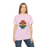 Let’s Enjoy The Summer T-Shirt - Retro Sunset Palm Tree Graphic Tee - Beach Vacation Shirt - Summer Vibes Gift for Men & Women