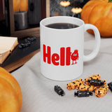 Hello Red Monster Mug - Funny Cute Cartoon Character Coffee Cup Gift for Kids, Coworkers, Office Desk, Fun Drinkware, 11/15oz