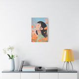 Dreamy Girl in Poppy Field Wall 16x24 Art Print - Aesthetic Floral Portrait Poster, Soft Pastel Decor, Modern Feminine Room Art