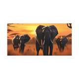 African Elephant Sunset Canvas Wall Art – Safari Wildlife Print for Home Decor, Nature Animal Painting, Living Room Artwork
