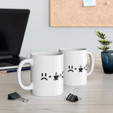 Sad plus Coffee equals Happy | Coffee Lovers, Funny Pic, Gift for Boss, Coffee Cures Sadness | White Ceramic Mug 11/15oz