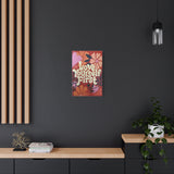 Retro "Love Yourself First" Canvas Wall Art – 16x24 Inspirational Floral Print for Self-Love, Positive Vibes & Boho Room Décor