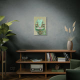 Vibrant Green Iguana Close-Up - 16x24 Canvas Wall Art | Lifelike Reptile Portrait for Nature & Animal Lovers Home Decor