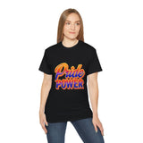 Pride Power T-Shirt | Retro Gradient LGBTQ+ Shirt | Bold Empowerment Graphic Tee | Gay Pride Festival Unisex Top