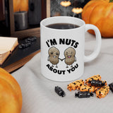 I'm Nuts About You | Coffee Lovers, Funny, Valentines, Birthday, Anniversary, Lovers Gift | White Ceramic Novelty Mug 11/15oz