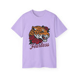 Fearless Jaguar T-Shirt - Wild Animal Graphic Tee with Roses, Bold Big Cat Design, Leopard Shirt for Men Women Streetwear