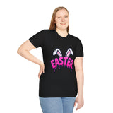 Funny Easter Bunny Ears T-Shirt, Pink Drip Easter Graphic Tee, Cute Holiday Shirt for Women Men Kids Spring Gift