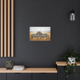 Safari Zebra Canvas Wall Art 24x16 - Wildlife Photography with Bird on Back, African Animal Print, Rustic Modern Wall Decor