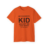 Funny Parent T-Shirt - "My Favorite Kid Bought Me This Shirt" - Humorous Family Gift - Father's Day, Birthday, Dad, Mom Tee