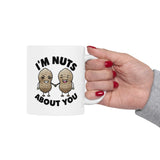 I'm Nuts About You | Coffee Lovers, Funny, Valentines, Birthday, Anniversary, Lovers Gift | White Ceramic Novelty Mug 11/15oz