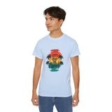 Let’s Enjoy The Summer T-Shirt - Retro Sunset Palm Tree Graphic Tee - Beach Vacation Shirt - Summer Vibes Gift for Men & Women
