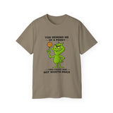 Funny Sarcastic Grinch-Inspired T-Shirt | Two-Faced Penny Joke Tee | Green Monster Graphic | Unisex Gift for Men & Women