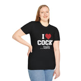 I Love Cock tails Funny Drinking Shirt, Adult Humor Tee, Party Bar Gift, Sarcastic Graphic T Shirt for Men Women Unisex Novelty