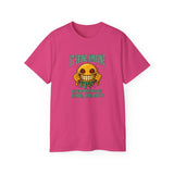 Funny Creepy Smile Emoji T-Shirt - It's Fine I'm Fine Everything Is Fine Really - Sarcastic Horror Face Graphic Tee Unisex