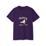 Funny Duck T-Shirt - Feeling UnproDUCKtive Graphic Tee, Cute Animal Pun Shirt, Humor Gift for Bird Lovers, Men Women Casual Wear