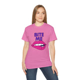 Playful Graphic Tee, "Bite Me" Funny T-Shirt, Unisex Cotton Tee, Casual Wear, Gift for Him or Her, Statement Shirt