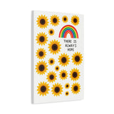 There Is Always Hope | Hopeful Sunflower Rainbow Canvas Art Print, Wall Decor, Home Decor, Gift for Friends, Inspirational Quote Art