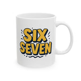 Funny Six Seven Mug | Bold Number Design Coffee Cup | Unique Gift for Friends, Birthday, Office, Humor Lover | 11oz & 15oz | TikTok