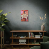 Retro "Love Yourself First" Canvas Wall Art – 16x24 Inspirational Floral Print for Self-Love, Positive Vibes & Boho Room Décor