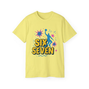 Six Seven Meme T-Shirt - Funny Viral Gen Alpha Trend Tee - Basketball Slam Dunk Shirt - Youth Humor Gift - Unisex Graphic Tee