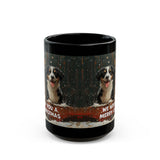 We Woof You A Merry Christmas | Xmas, Puppies, Dogs, Stocking Stuffers | Black Ceramic Mug 11oz and 15oz