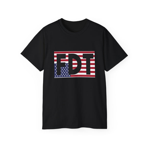 FDT Upside Down USA Flag T-shirt - Patriotic Political Statement Tee American Flag - In Distress, Pain - Anti Trump - FDT - American Flag