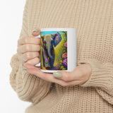 Rainbow Elephant In The Forrest | Elephant Lovers Gift | White Ceramic Mug 11oz and 15oz