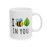 I Bee Leaf in You Mug - Cute Bee Pun Coffee Mug - Motivational Gift for Friends, Coworkers, Teachers - 11 oz or 15 oz Mug - I Believe In You