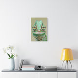 Vibrant Green Iguana Close-Up - 16x24 Canvas Wall Art | Lifelike Reptile Portrait for Nature & Animal Lovers Home Decor