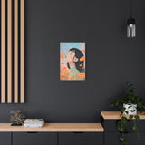 Dreamy Girl in Poppy Field Wall 16x24 Art Print - Aesthetic Floral Portrait Poster, Soft Pastel Decor, Modern Feminine Room Art