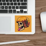 Bold Skull Helmet Die-Cut Stickers for Bikers, Cool Car Decals, Aesthetic Laptop Stickers, Unique Gifts, Vintage Style Stickers