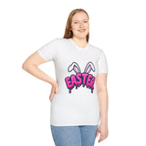 Funny Easter Bunny Ears T-Shirt, Pink Drip Easter Graphic Tee, Cute Holiday Shirt for Women Men Kids Spring Gift
