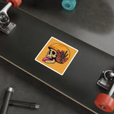 Bold Skull Helmet Die-Cut Stickers for Bikers, Cool Car Decals, Aesthetic Laptop Stickers, Unique Gifts, Vintage Style Stickers
