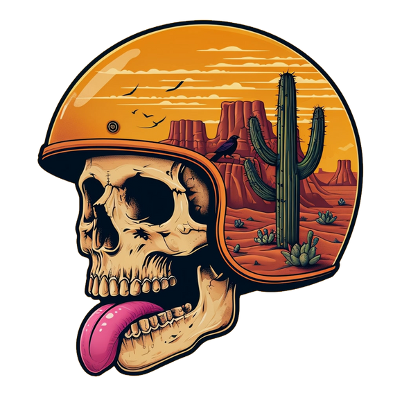 Bold Skull Helmet Die-Cut Stickers for Bikers, Cool Car Decals, Aesthetic Laptop Stickers, Unique Gifts, Vintage Style Stickers