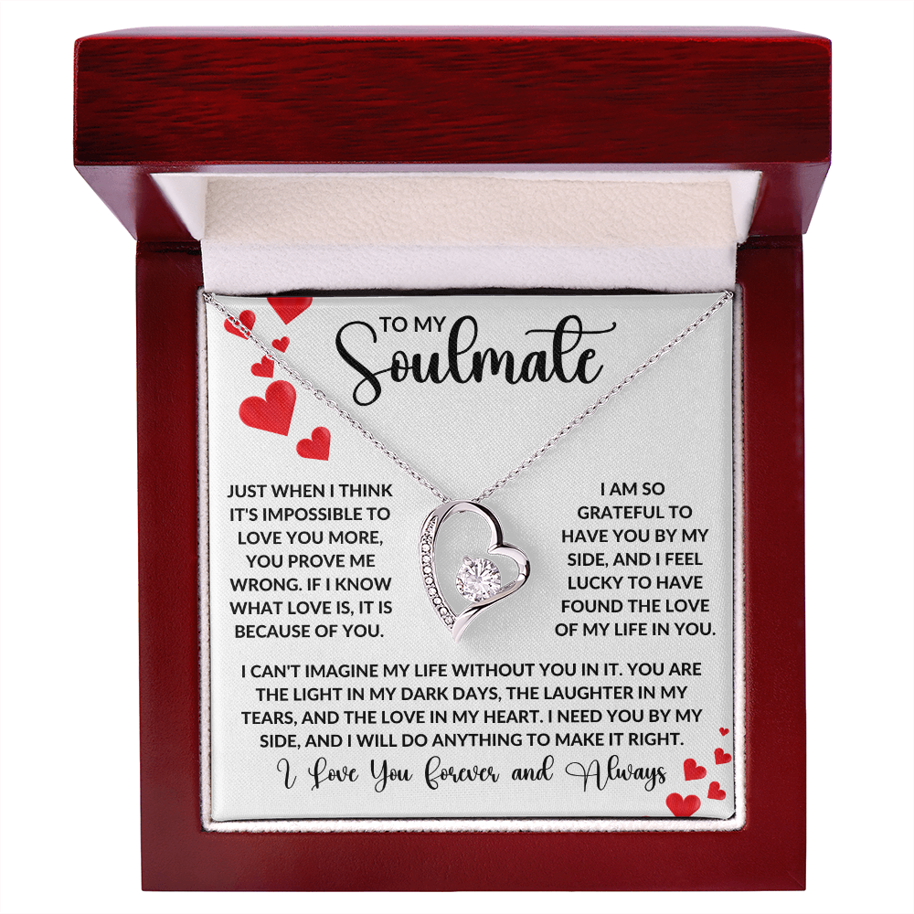 To My Soulmate  | Forever Love Necklace | Girlfriend, Soulmate, Wife, BFF, Anniversary, Valentine's Day, Birthday, Christmas Necklace Gift