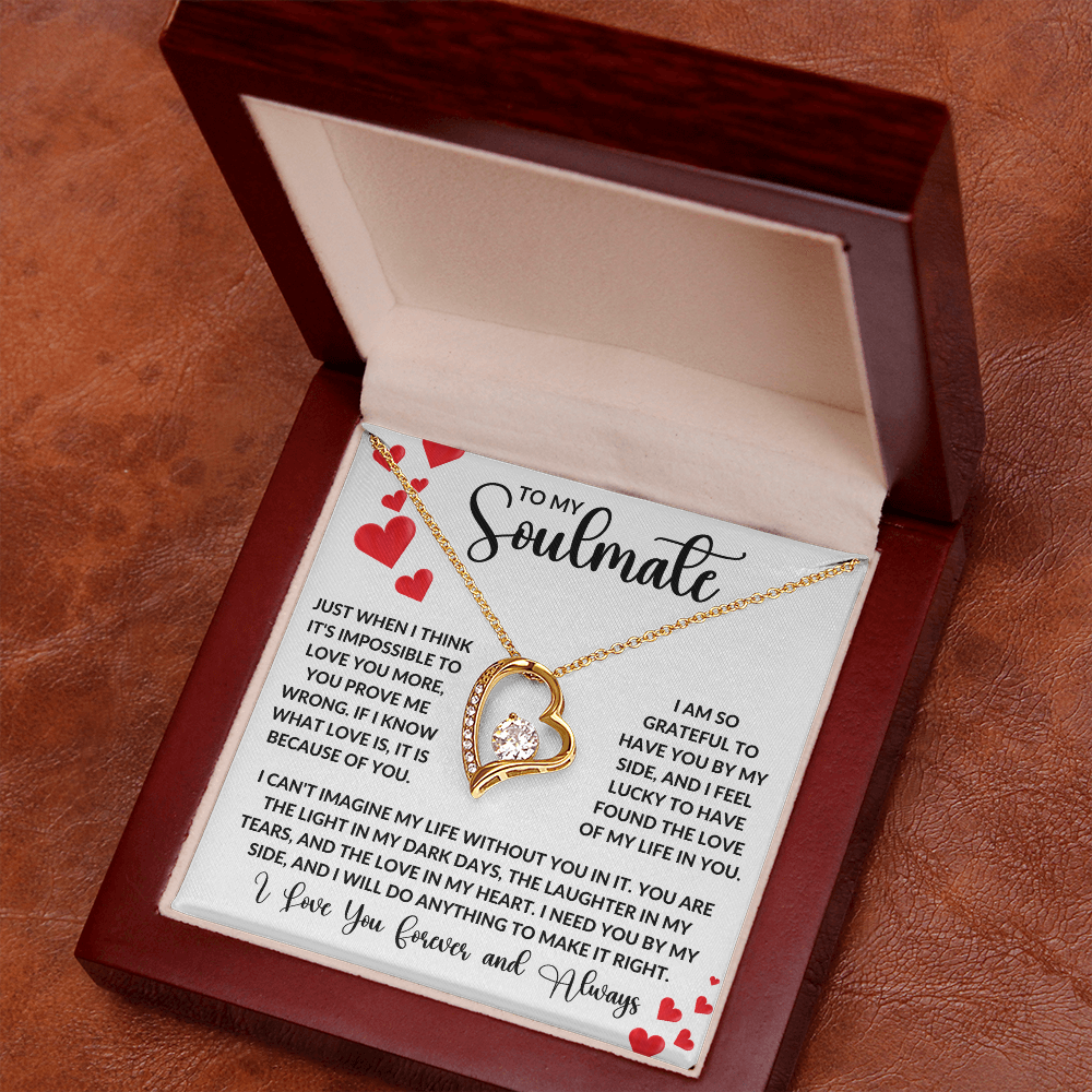 To My Soulmate  | Forever Love Necklace | Girlfriend, Soulmate, Wife, BFF, Anniversary, Valentine's Day, Birthday, Christmas Necklace Gift